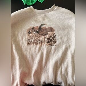 SHEIN Light Gray Sweatshirt with Animal Print